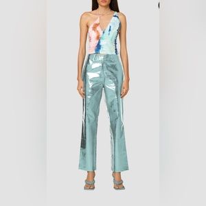 LUPE ICE BLUE METALLIC TROUSERS